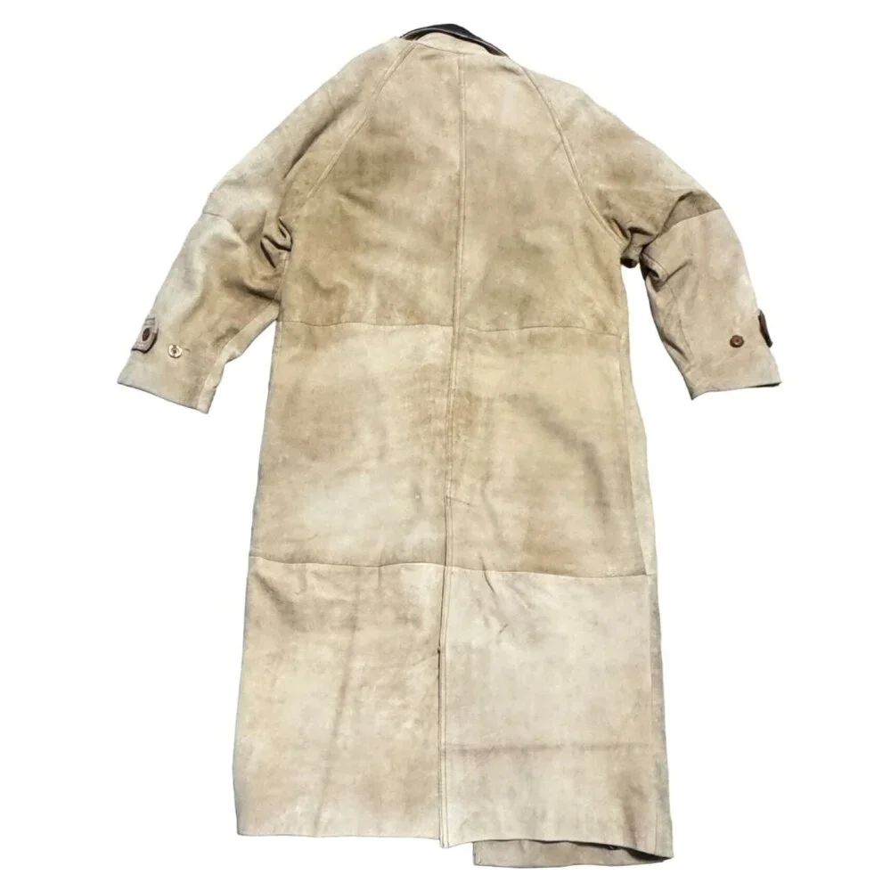 Vtg Nicole Sarhady Leather Duster Jacket Sz M Tan Western Southwestern Womens - Picture 7 of 8